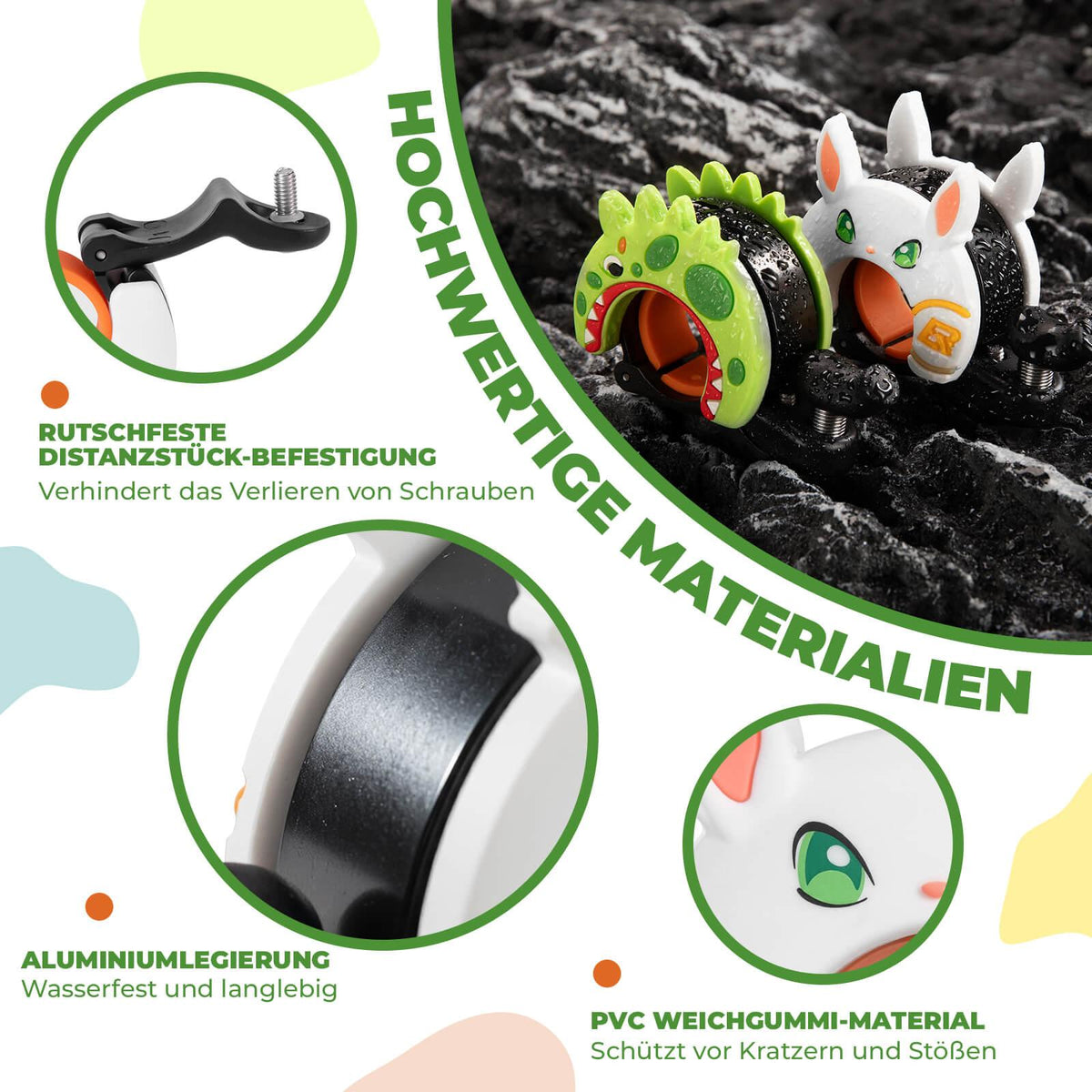 Rockbros Kinder Fahrradklingel – Laut bis 100 dB Grün