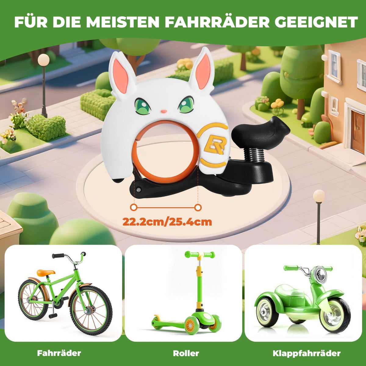 Rockbros Kinder Fahrradklingel – Laut bis 100 dB Weiß