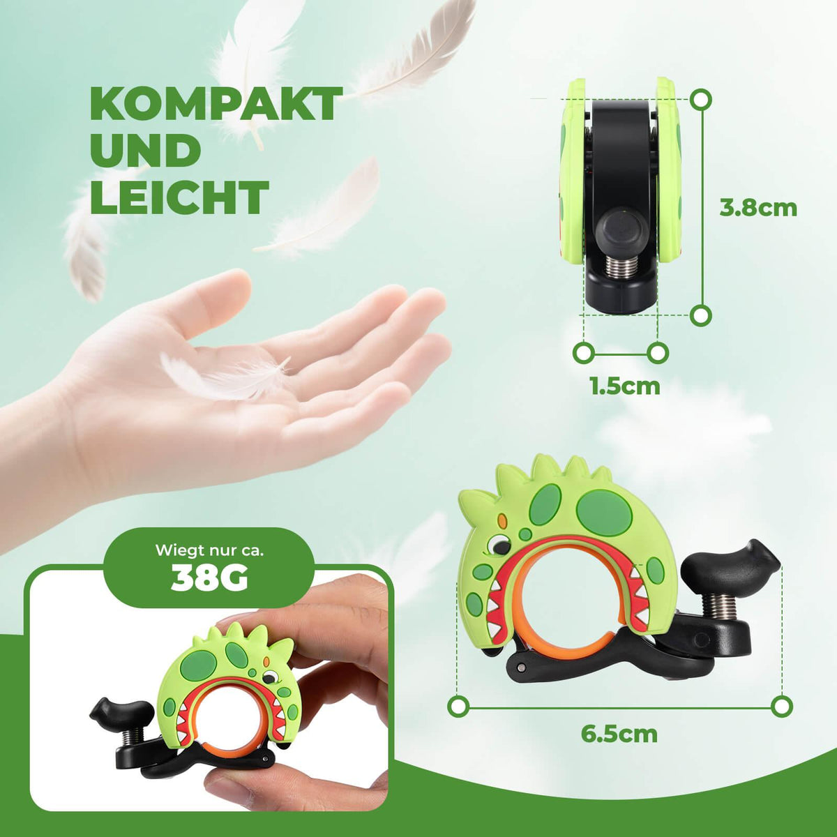Rockbros Kinder Fahrradklingel – Laut bis 100 dB Weiß