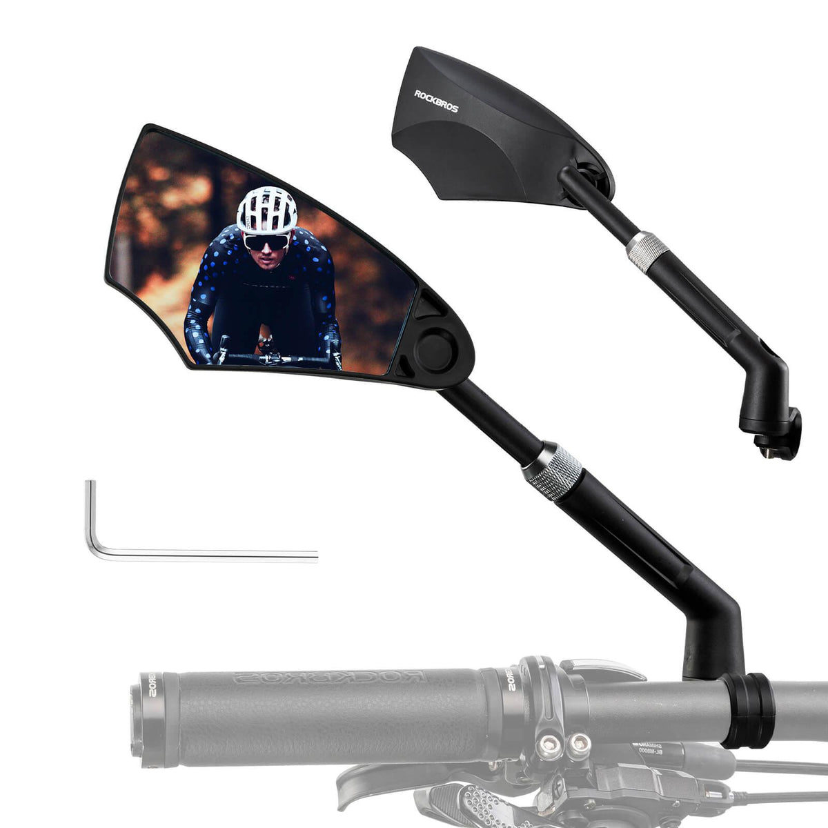 Rockbros Fahrradspiegel – 360° Drehbar & Ausziehbar Links
