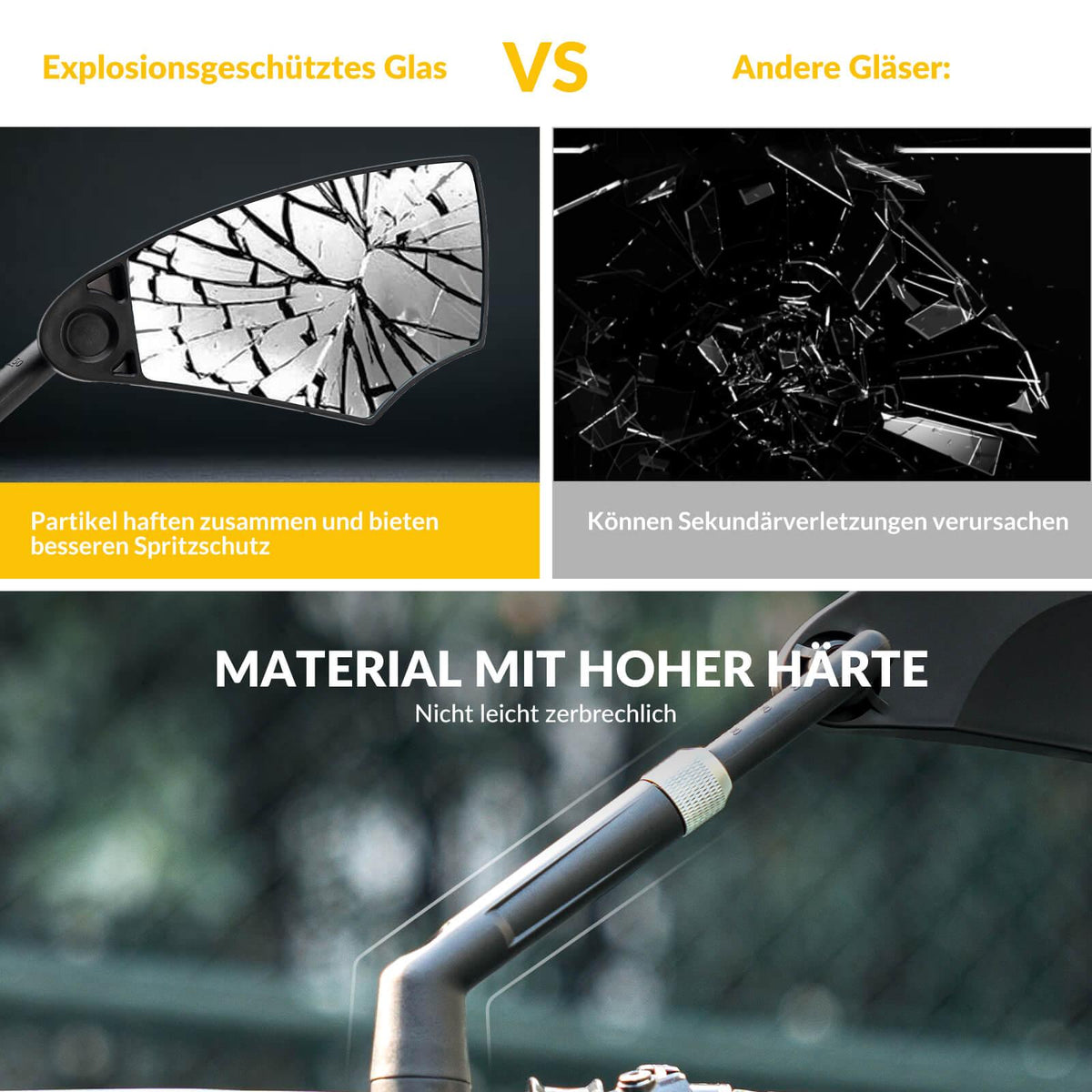 Rockbros Fahrradspiegel – 360° Drehbar & Ausziehbar Links