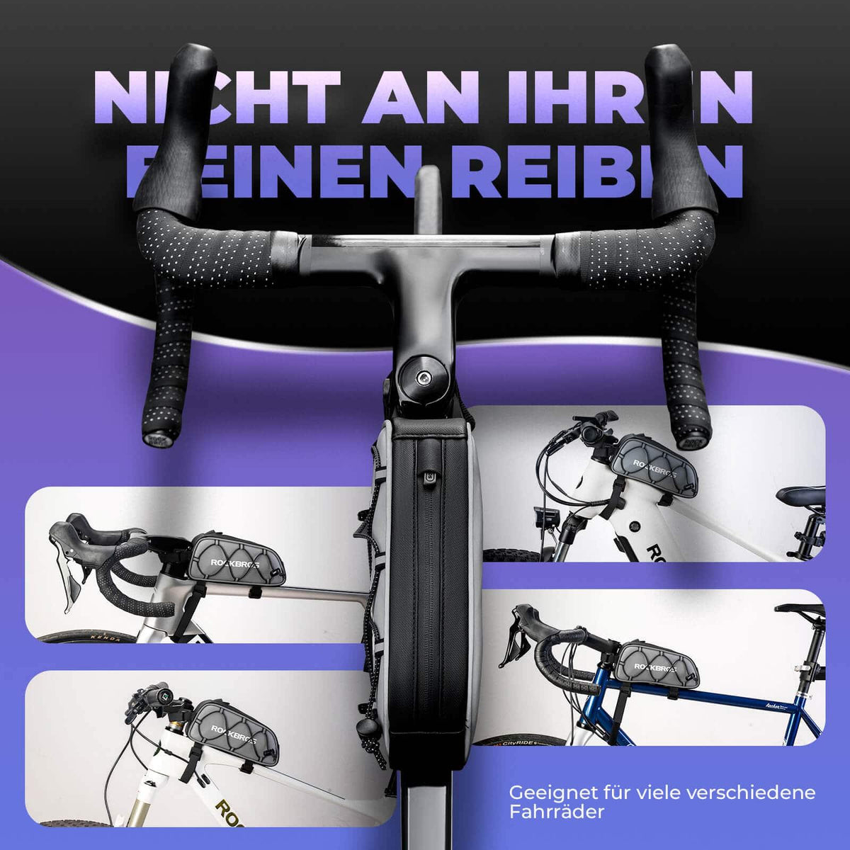 Rockbros Fahrrad-Oberrohrtasche 1L – Reflektierend Default Title