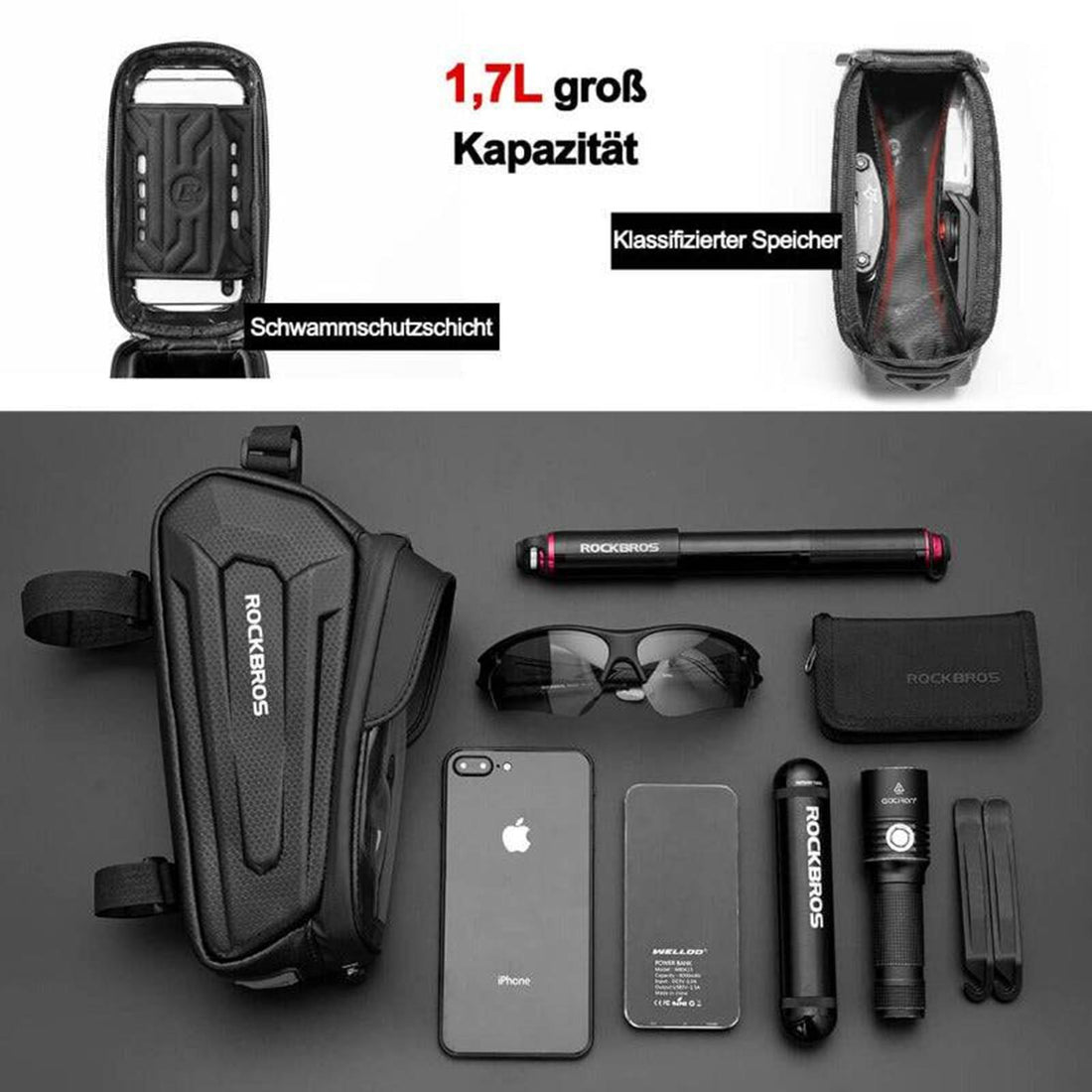 1,7 Liter Volumen mit smarter Aufteilung