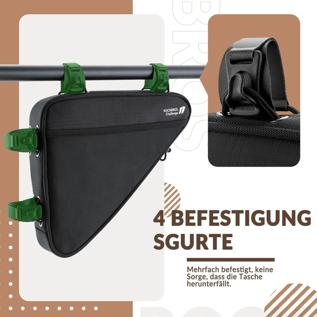 Rockbros Fahrrad Rahmentasche 1,5L – Dreieckstasche Default Title