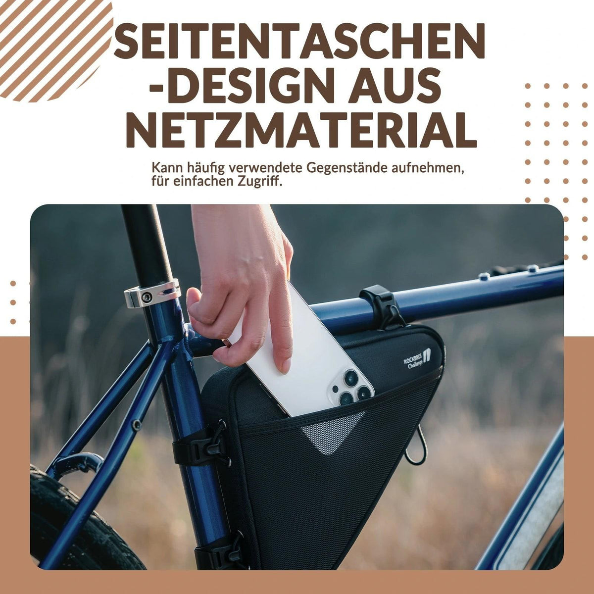 Rockbros Fahrrad Rahmentasche 1,5L – Dreieckstasche Default Title