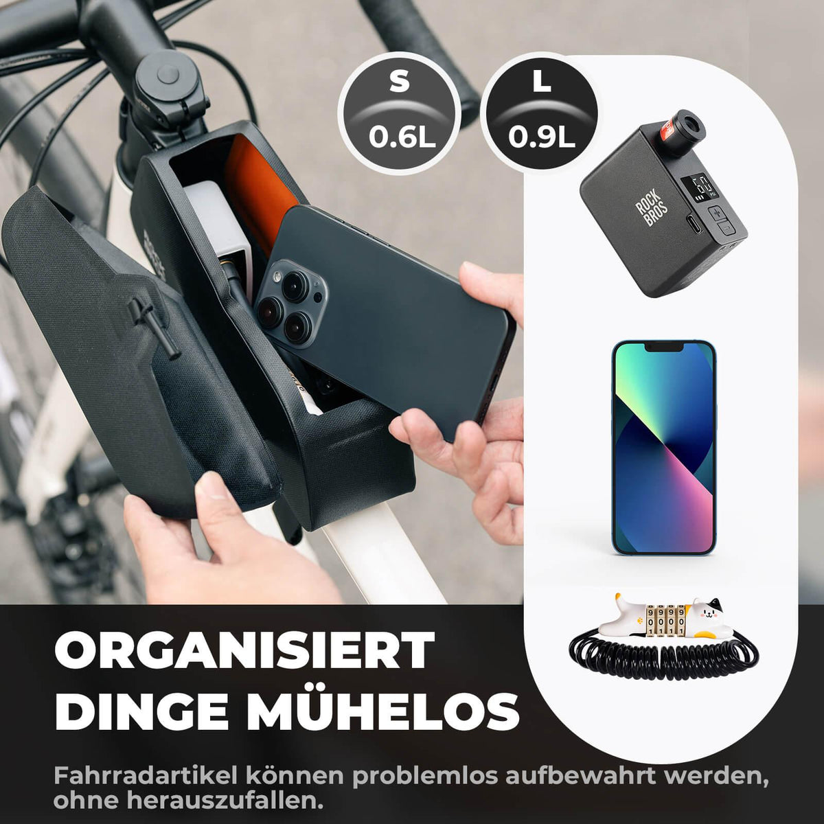 Rockbros Fahrrad Oberrohrtasche Wasserdicht 0,9L Default Title