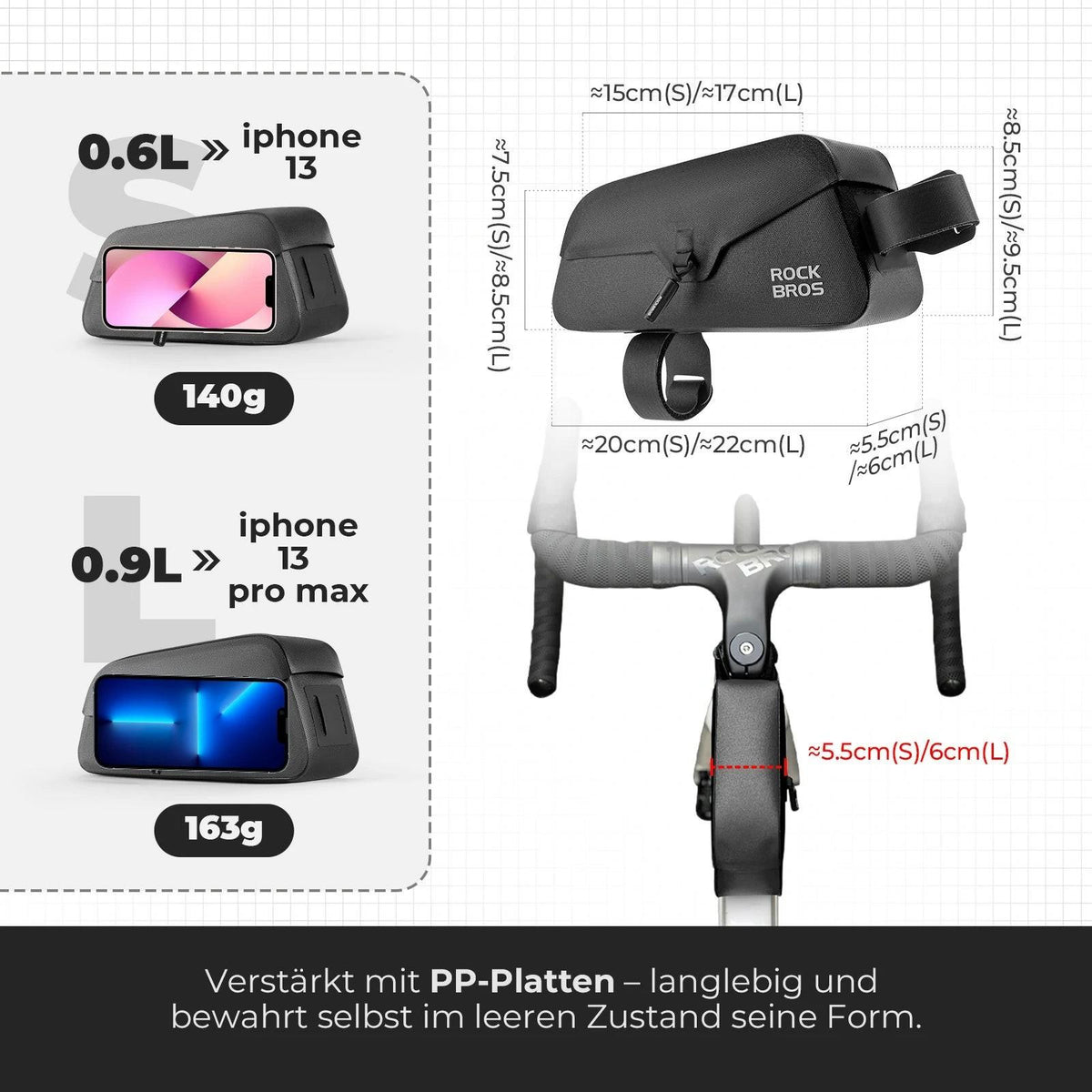 Rockbros Fahrrad Oberrohrtasche Wasserdicht 0,9L Default Title