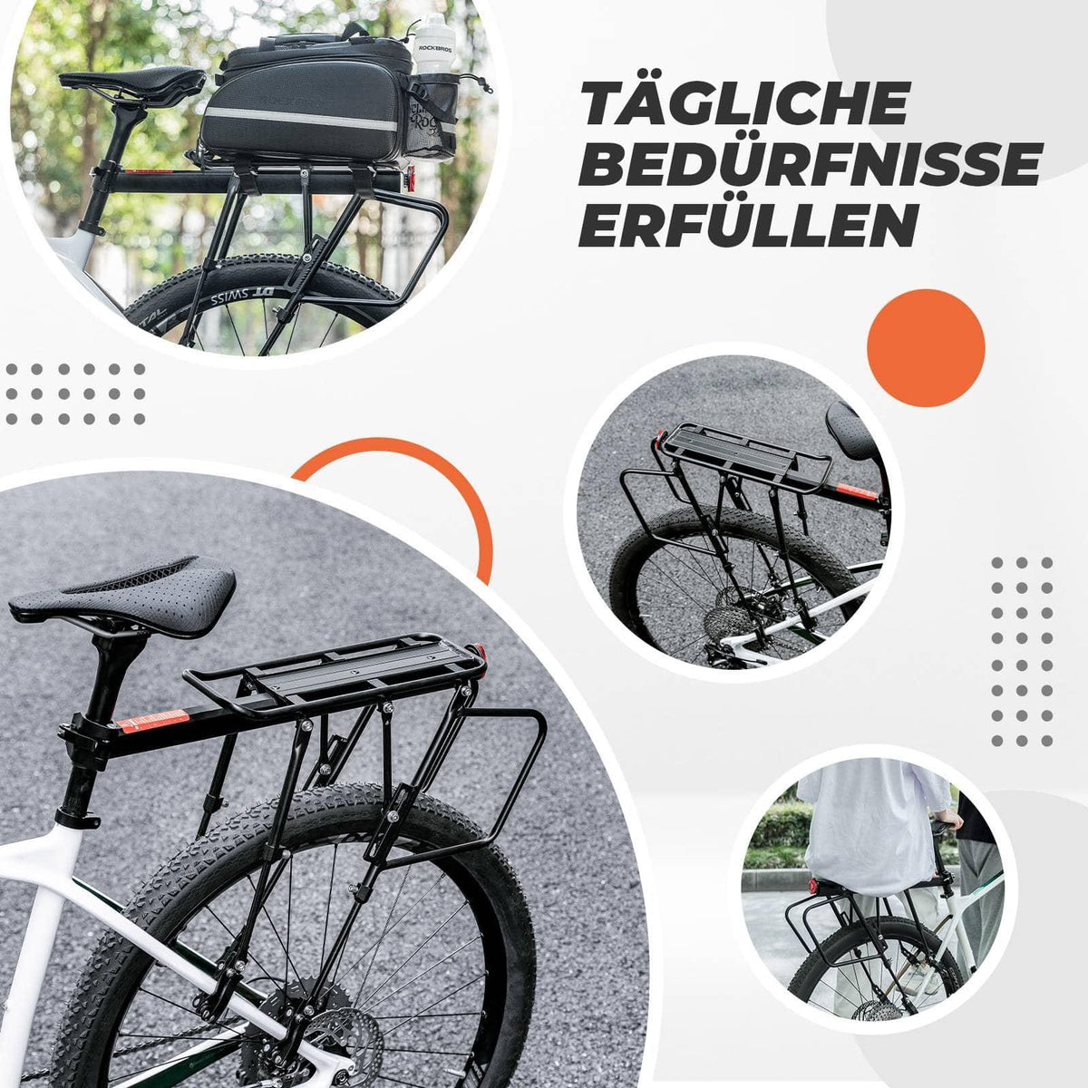 Rockbros Fahrrad Gepäckträger verstellbar bis 75 kg Default Title