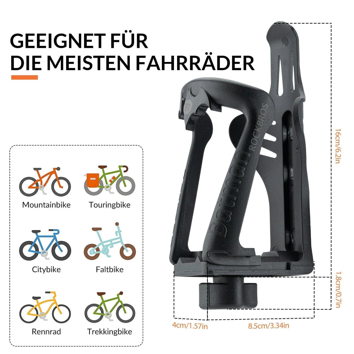 Rockbros Fahrrad-Flaschenhalter Verstellbar Schwarz Default Title