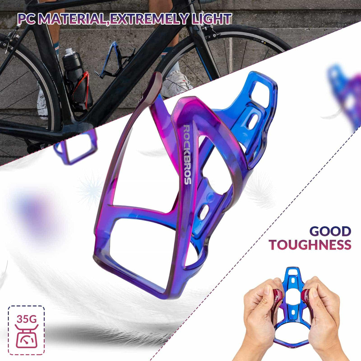 Rockbros Fahrrad-Flaschenhalter – Leicht & Stabil Blau Default Title