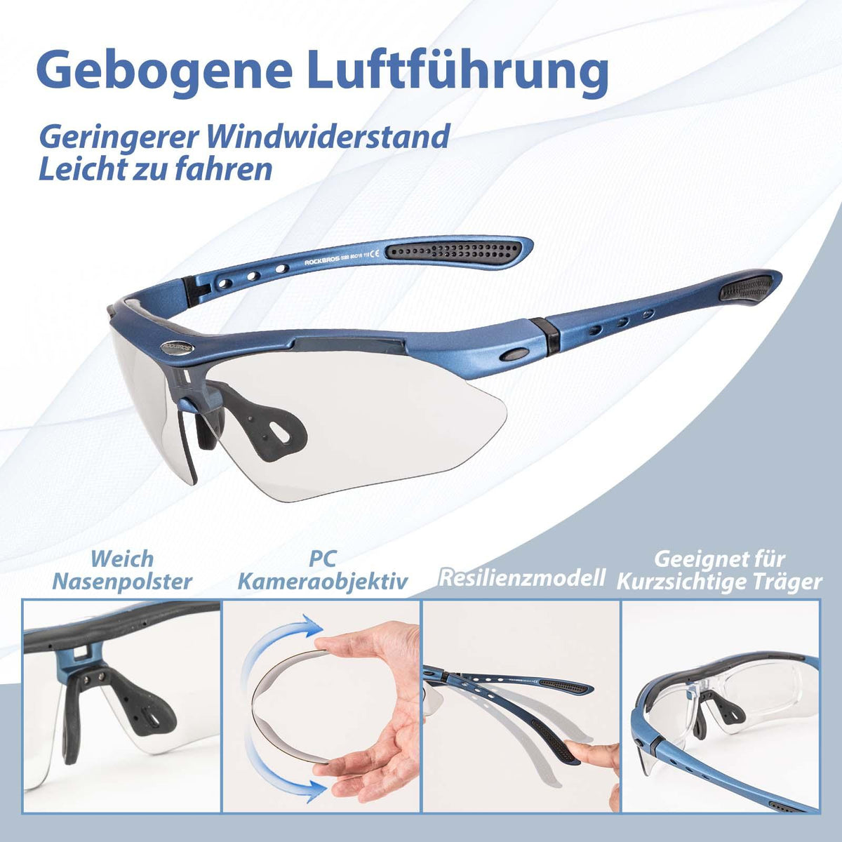 Rockbros Fahrradbrille Selbsttönend UV400 Rosa