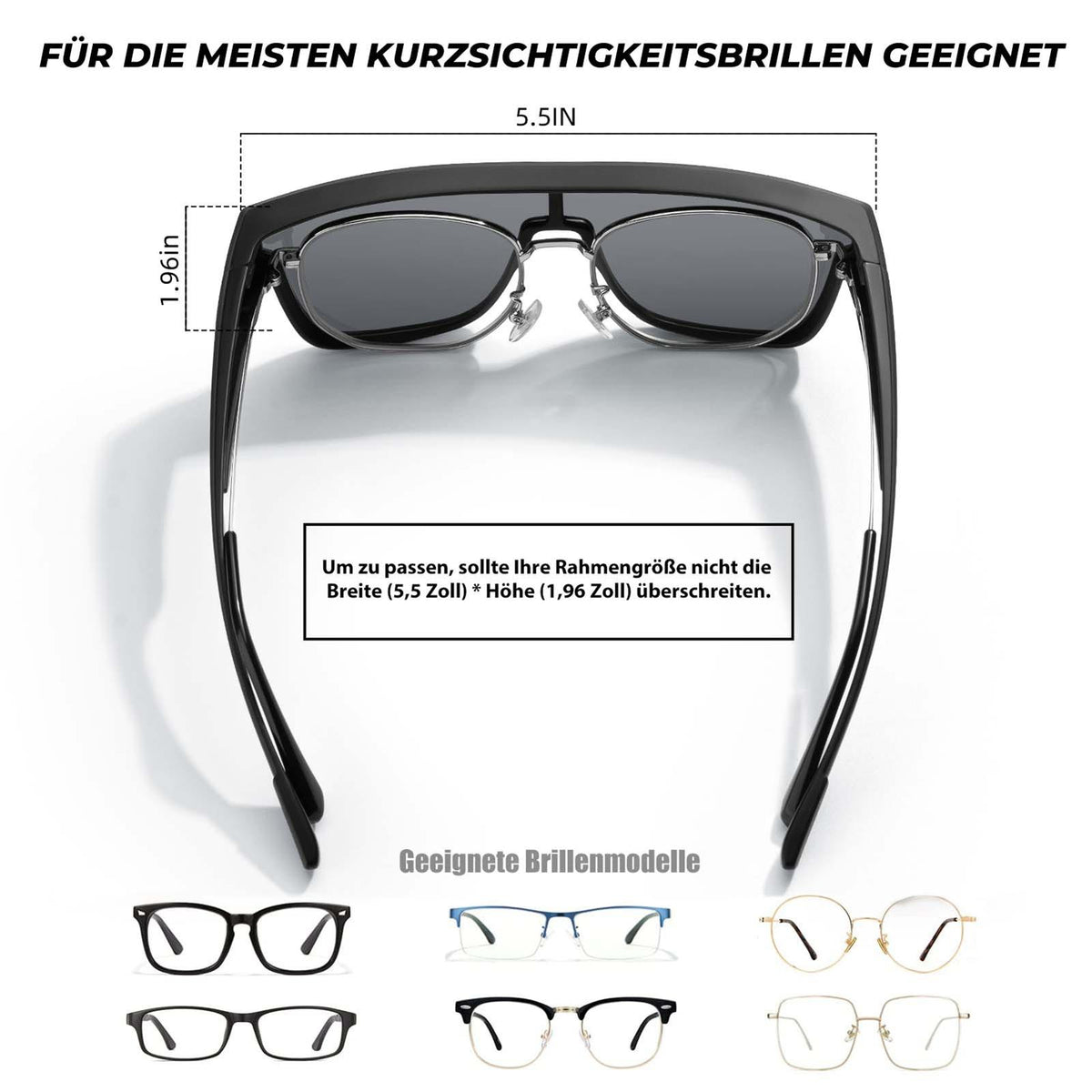 Rockbros Fahrrad-Überbrille polarisiert – Schwarz Default Title
