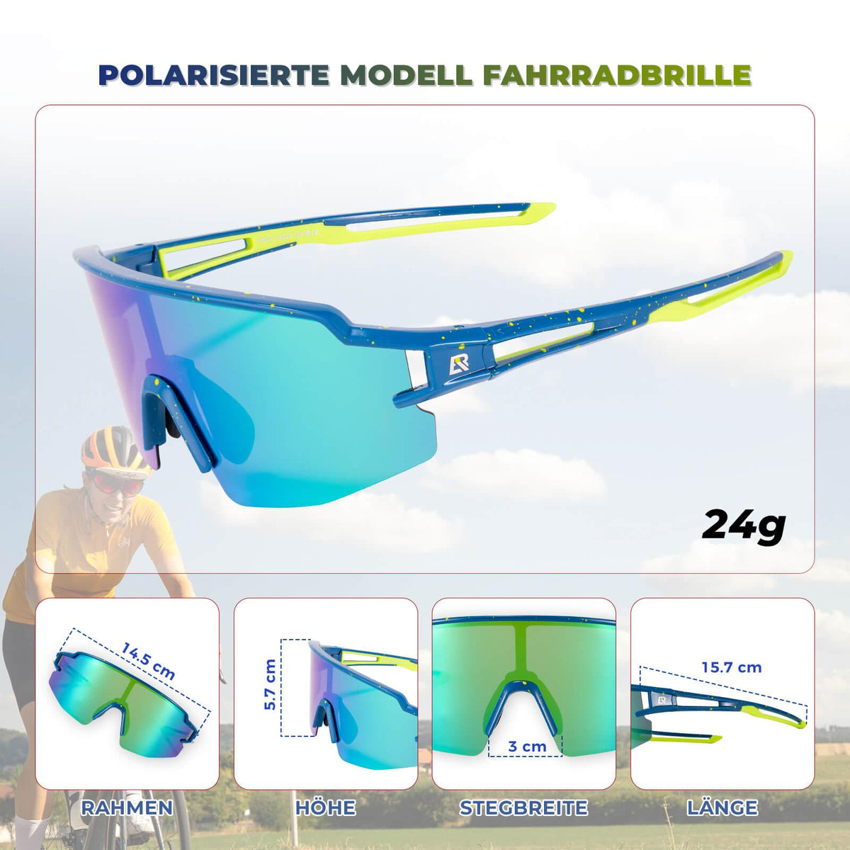 Rockbros Fahrradbrille – Polarisiert mit UV400 Default Title