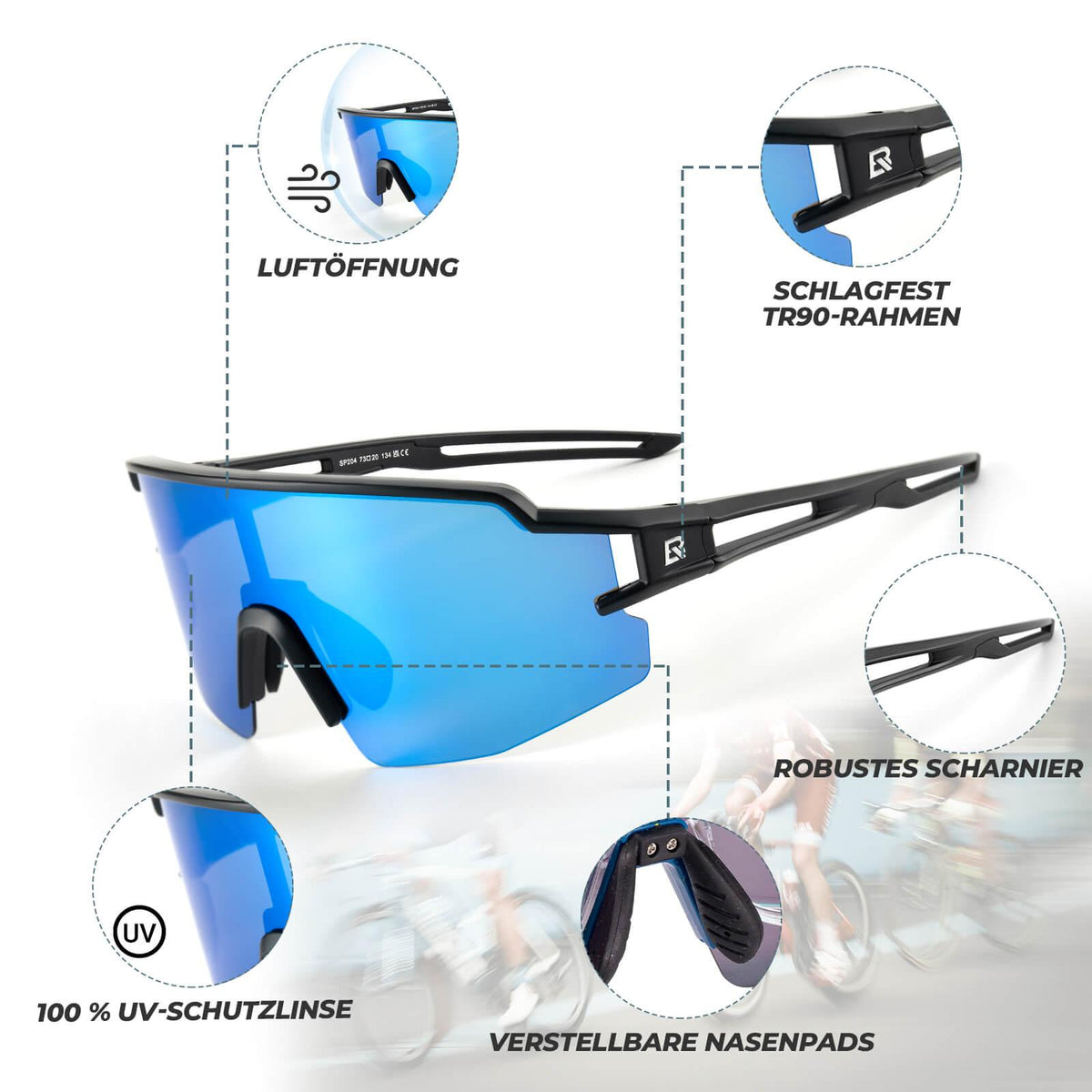 Rockbros Fahrradbrille – Polarisiert mit UV400 Default Title