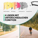 Rockbros Fahrradbrille mit 4 Wechselgläsern Schwarz