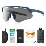 Rockbros Fahrradbrille mit 4 Wechselgläsern Schwarz