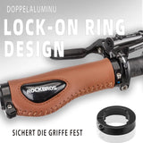 Rockbros Fahrradgriffe aus PU-Leder mit Gel-Polsterung Schwarz