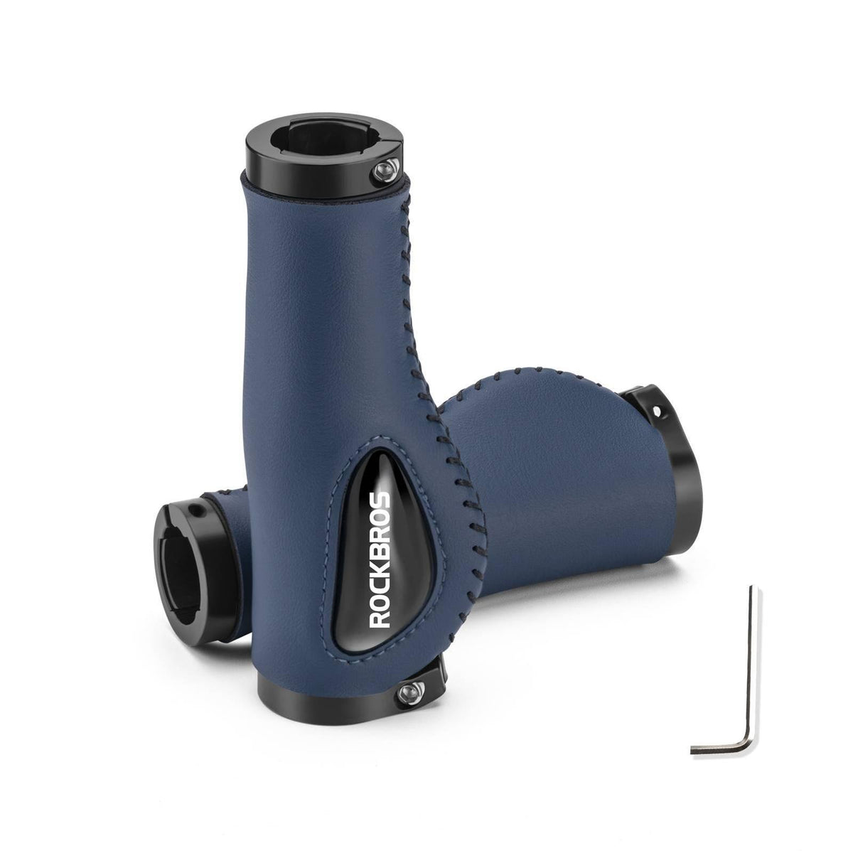 Rockbros Fahrradgriffe aus PU-Leder mit Gel-Polsterung Blau