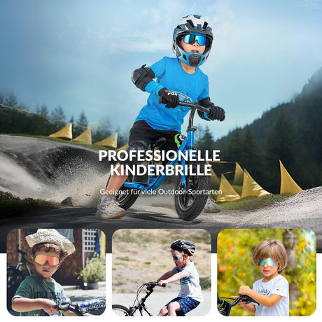 Rockbros Kinder-Fahrradbrille polarisiert UV400 Schwarz
