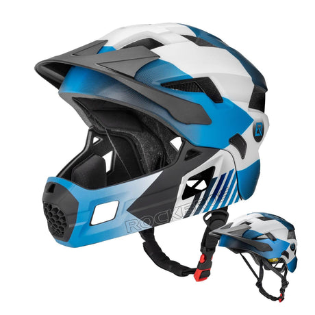 Rockbros Kinderhelm – 2-in-1 Fullface mit Kinnschutz Blau