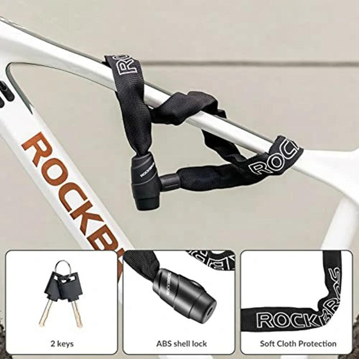 Rockbros Kettenschloss – 95 cm Stahlkette Default Title