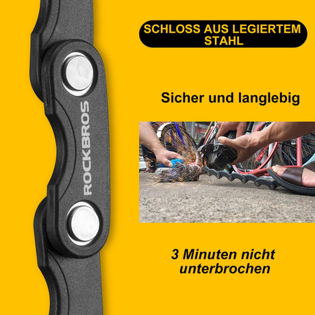 Rockbros Fahrrad-Faltschloss 70 cm – Schwarz Default Title