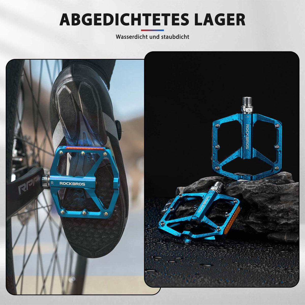 Rockbros Fahrradpedale aus CNC Aluminium Schwarz