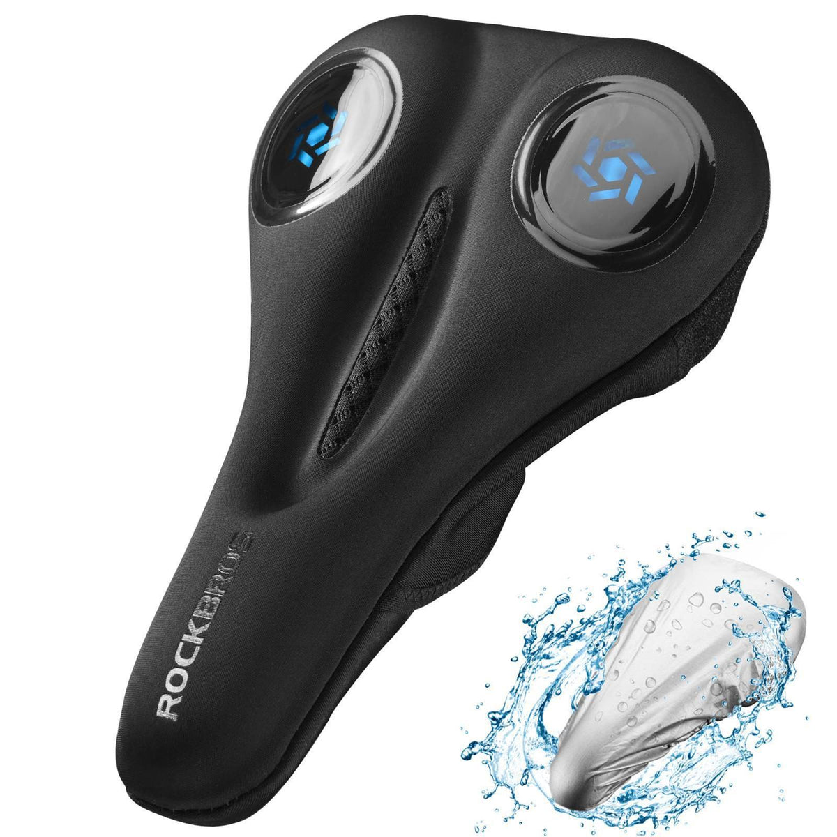Rockbros Fahrrad Gel-Sattelbezug mit Regenschutz Blau