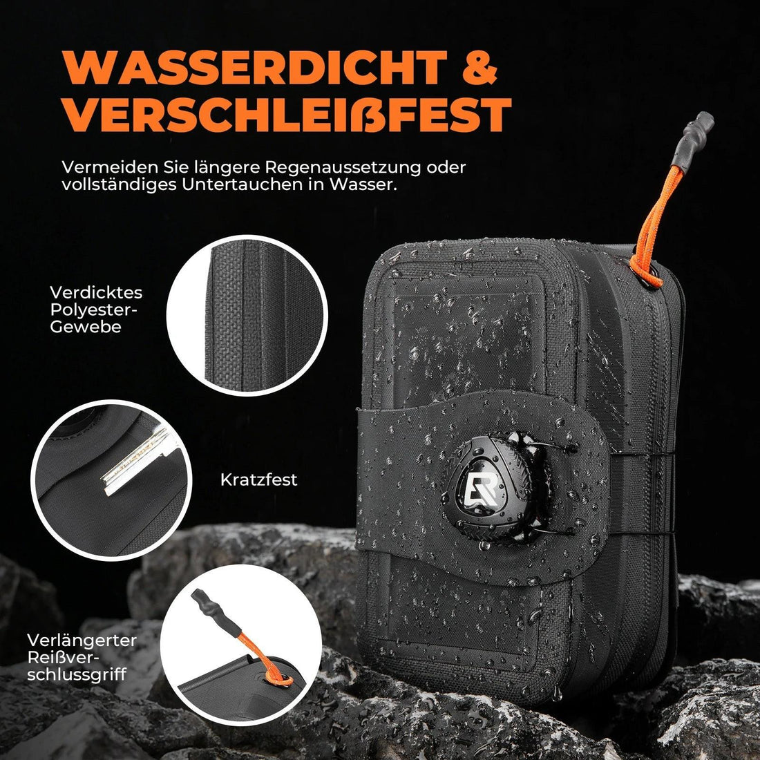 Spritzwasserschutz und robuste Stoffe
