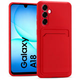 Samsung Galaxy A18 - Slim Hülle mit Kartenfach Rot