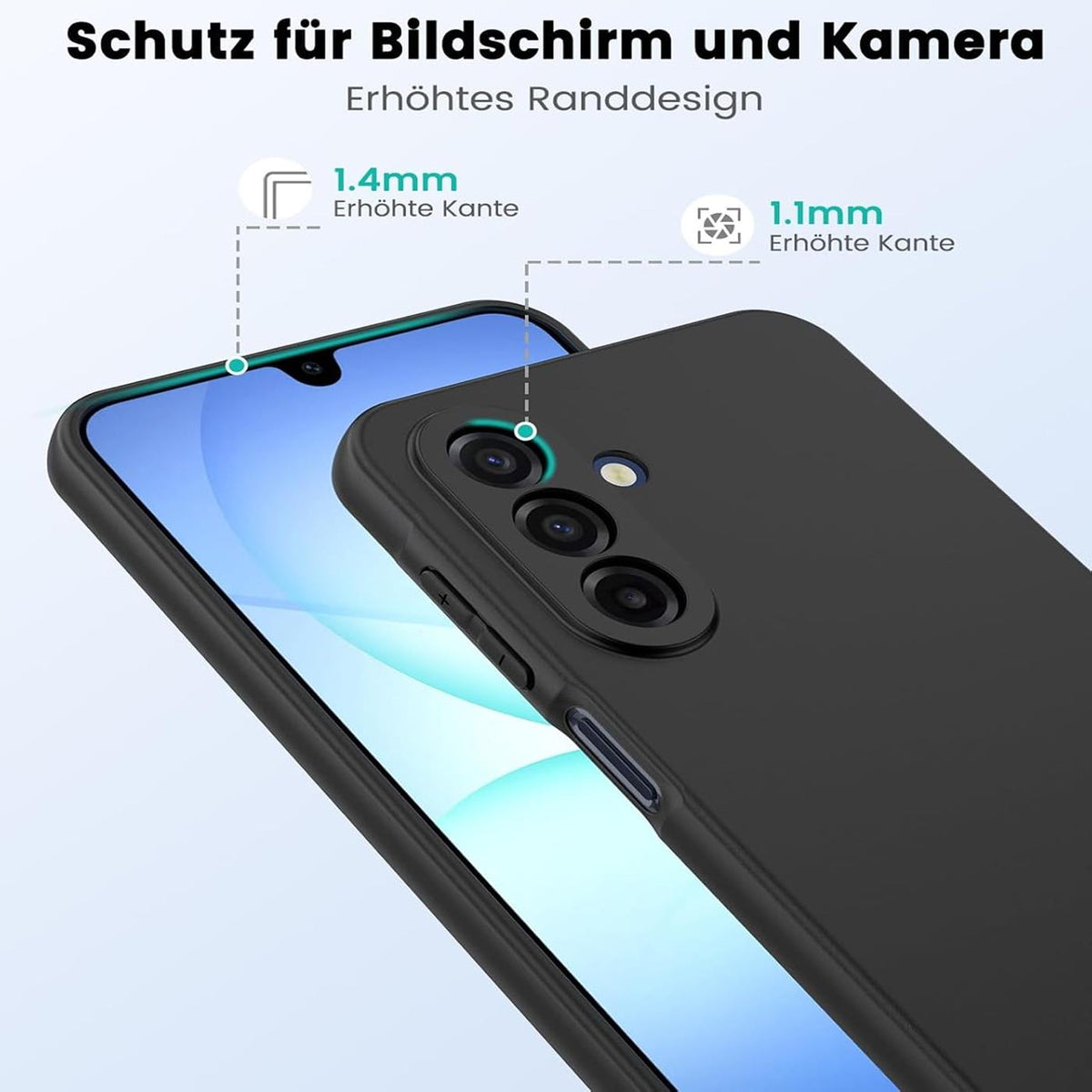 Samsung Galaxy A18 - Slim Silikon Hülle Schwarz Matt Schwarz