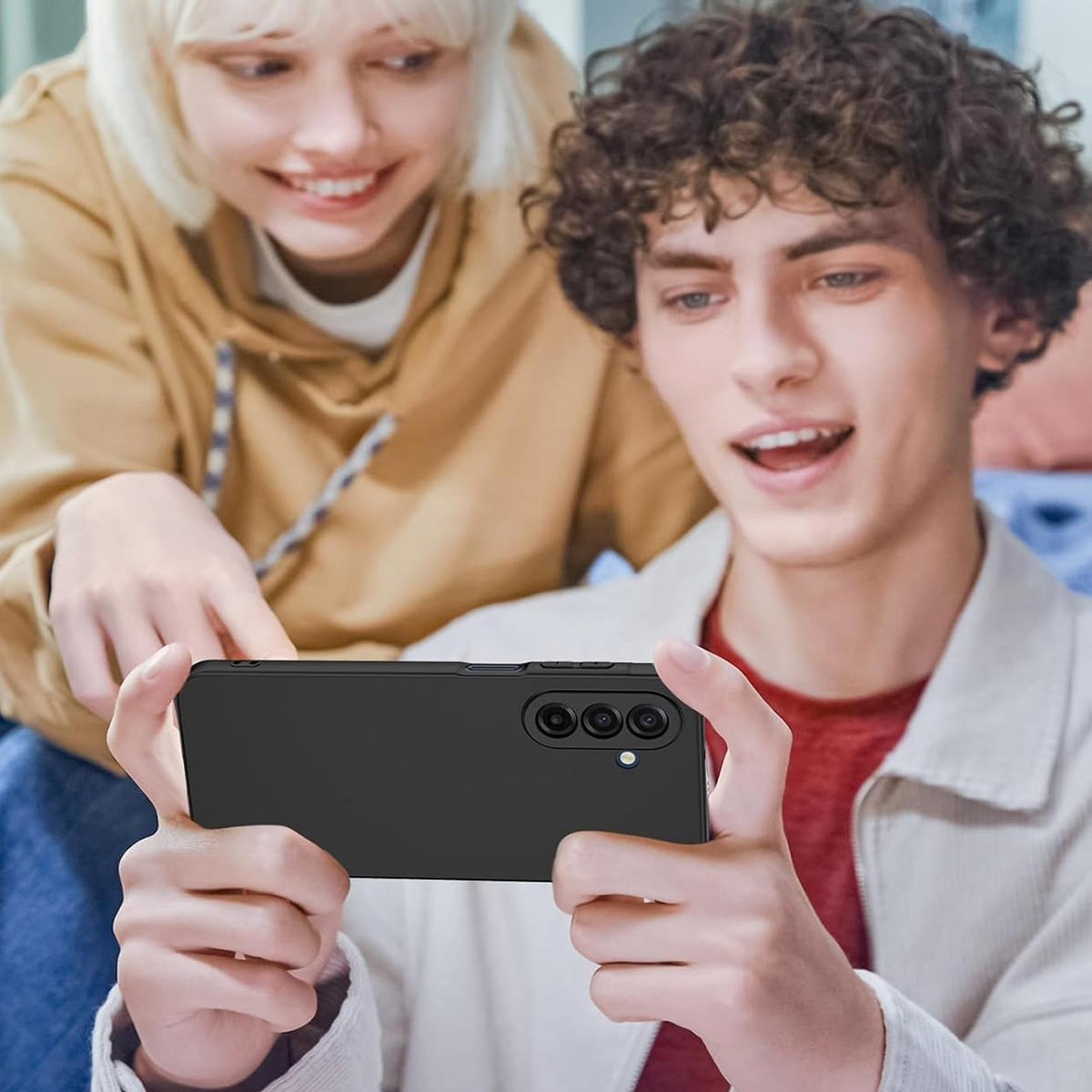 Samsung Galaxy A18 - Slim Silikon Hülle Schwarz Matt Schwarz
