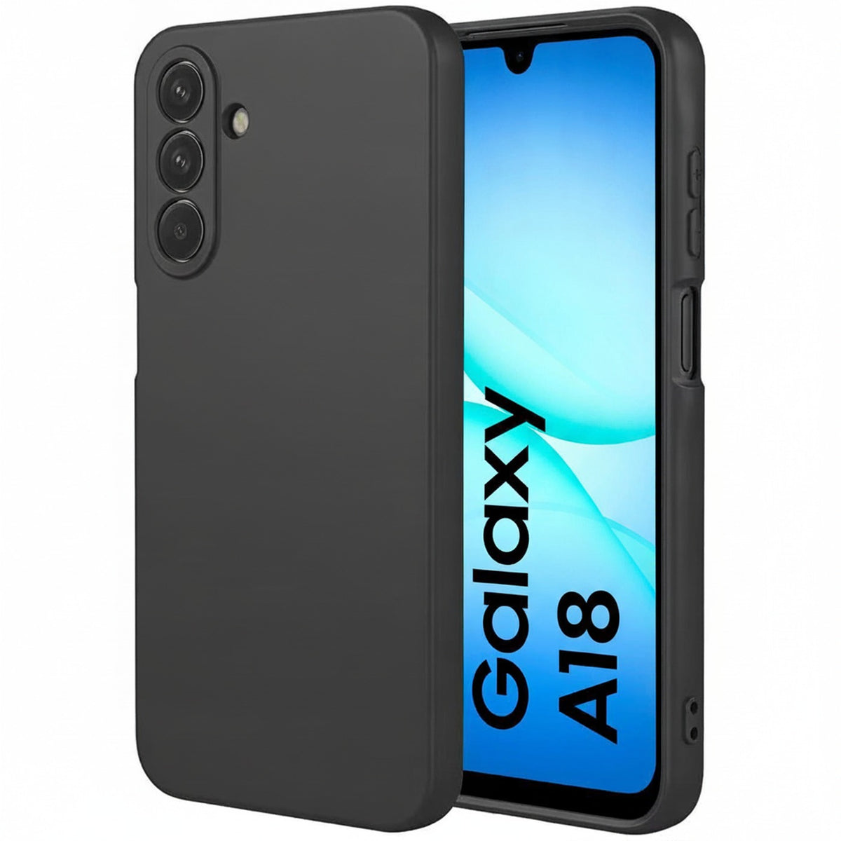 Samsung Galaxy A18 - Slim Silikon Hülle Schwarz Matt Schwarz