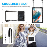 Samsung Galaxy Tab S10 FE+ - Armor Case mit Ständer & Gurt Schwarz