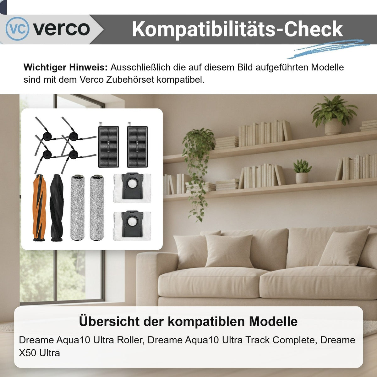 Dreame Aqua10 Zubehör-Set 12-teilig – Bürsten & Filter Aqua10 Ultra Roller