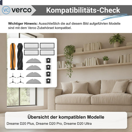 Dreame D20 Zubehör-Set 18-teilig – Bürsten, Filter & Beutel D20 Plus