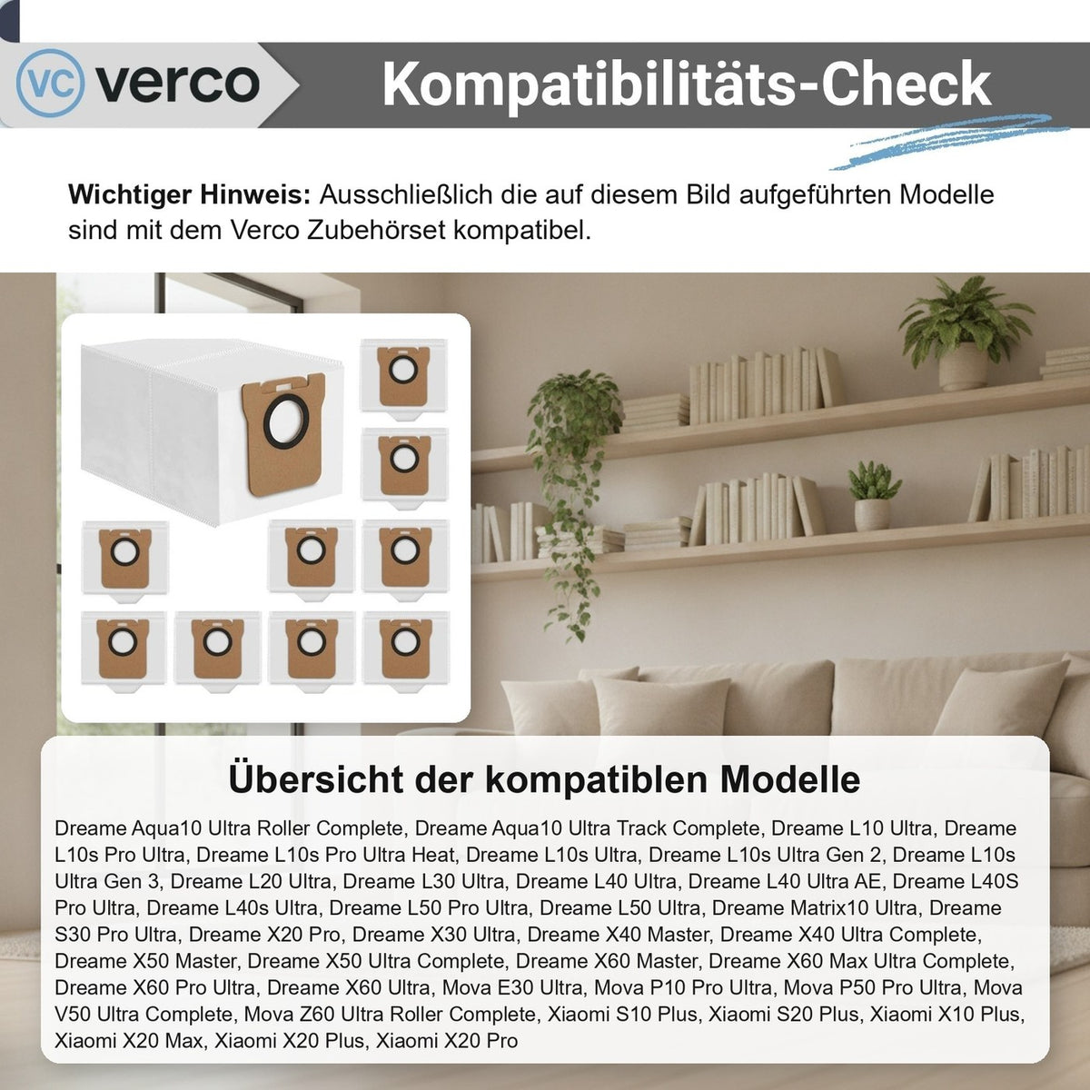 Dreame X40 Ultra Complete Zubehör-Set – Staubbeutel Aqua10 Ultra Roller Complete