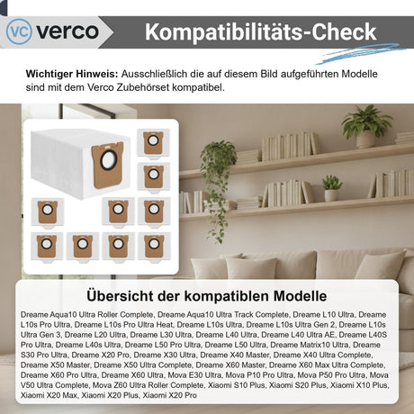 Dreame X40 Ultra Complete Zubehör-Set – Staubbeutel Aqua10 Ultra Roller Complete