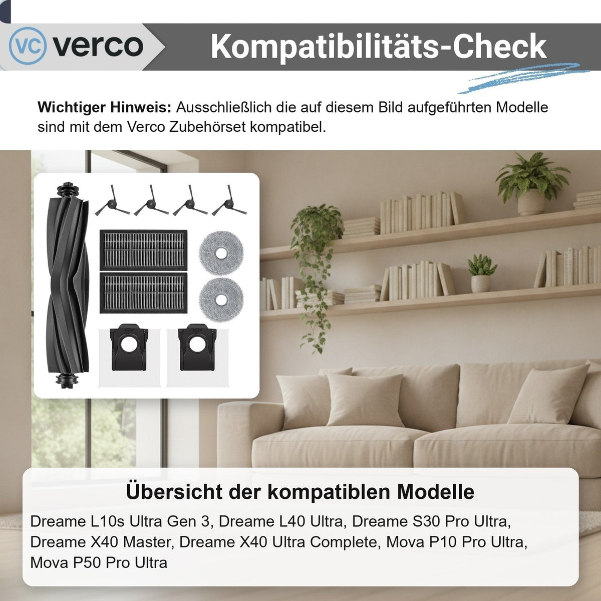 Dreame X40 Zubehör-Set 11-teilig – Bürsten & Filter L10s Ultra Gen 3