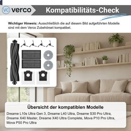 Dreame X40 Zubehör-Set 11-teilig – Bürsten & Filter L10s Ultra Gen 3
