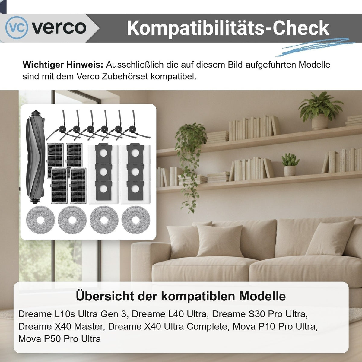 Dreame X40 Zubehör-Set 21-teilig – Bürsten, Filter, Beutel L10s Ultra Gen 3