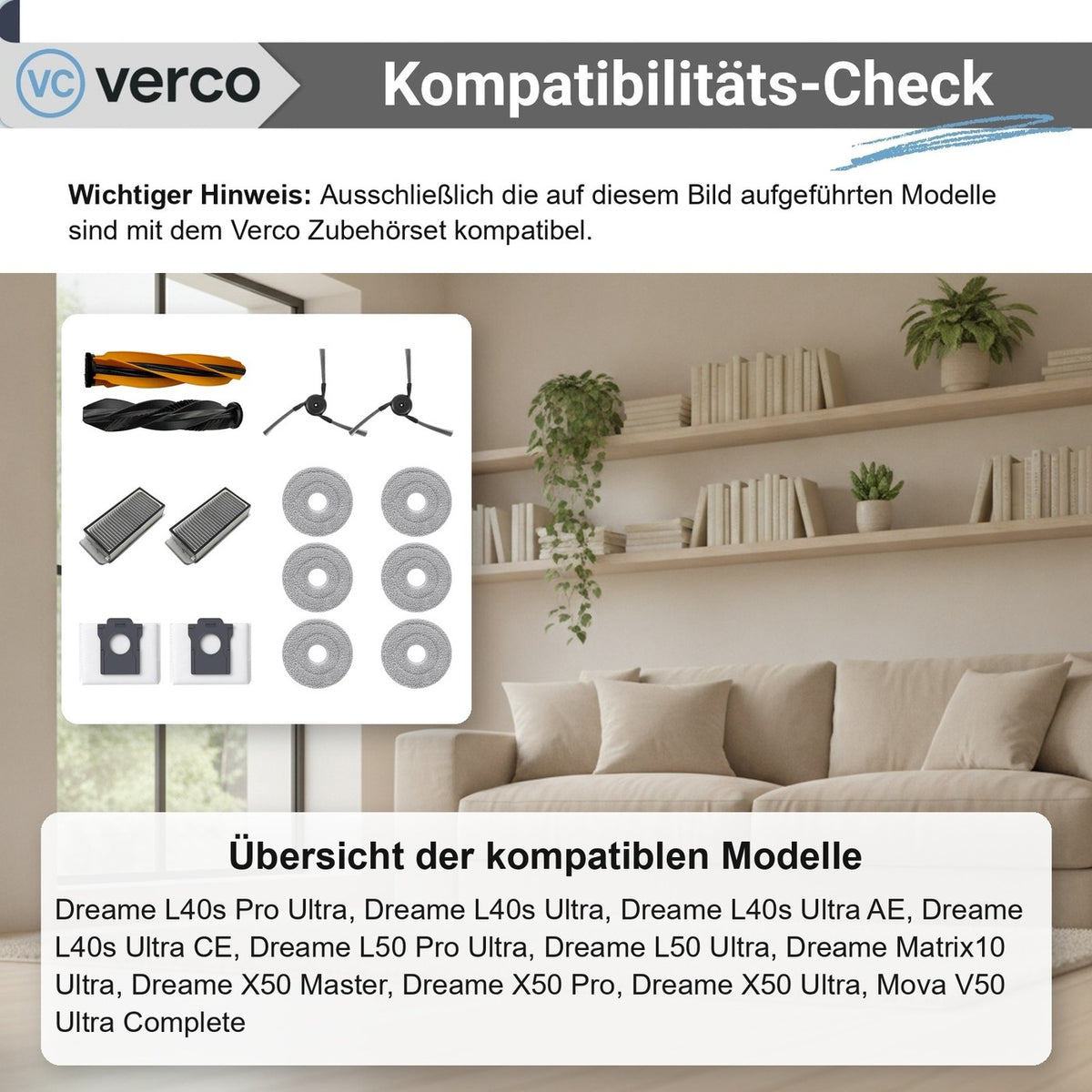 Dreame X50 Ultra Zubehör-Set 14-teilig – Bürsten & Filter L40s Pro Ultra