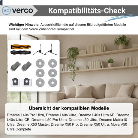Dreame X50 Ultra Zubehör-Set 14-teilig – Bürsten & Filter L40s Pro Ultra