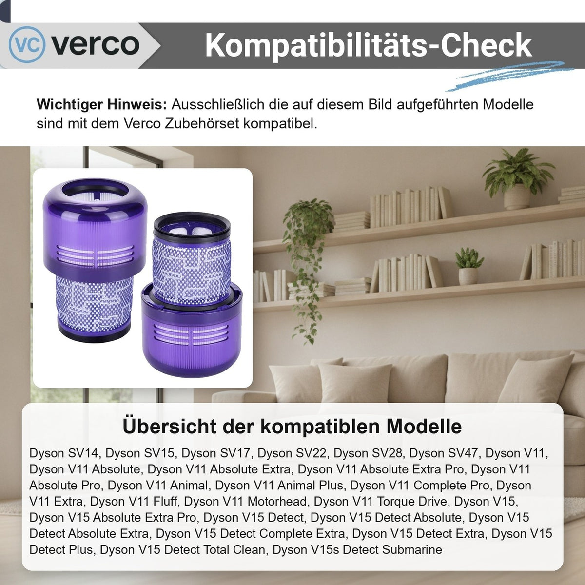 Dyson V11 / V15 Zubehör-Set – Ersatzfilter SV14