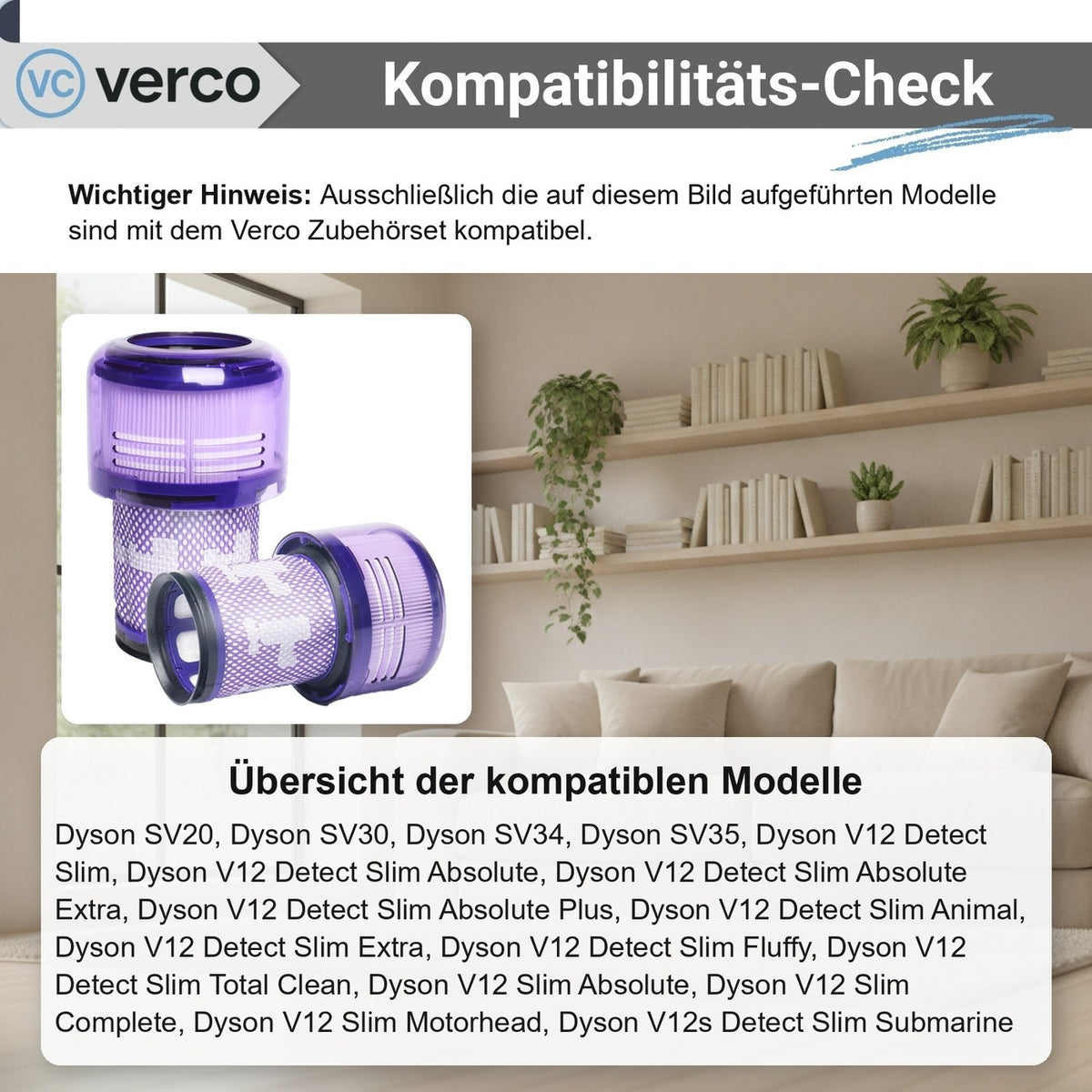 Dyson V12 Slim Zubehör-Set – Ersatzfilter V12 Detect Slim Absolute