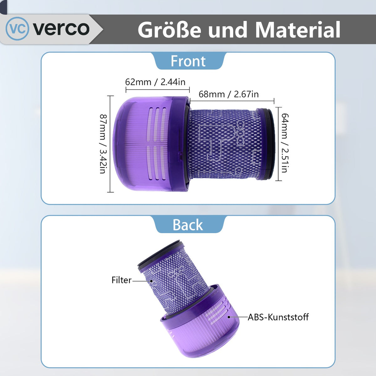 Dyson V12 Slim Zubehör-Set – Ersatzfilter V12 Detect Slim Absolute