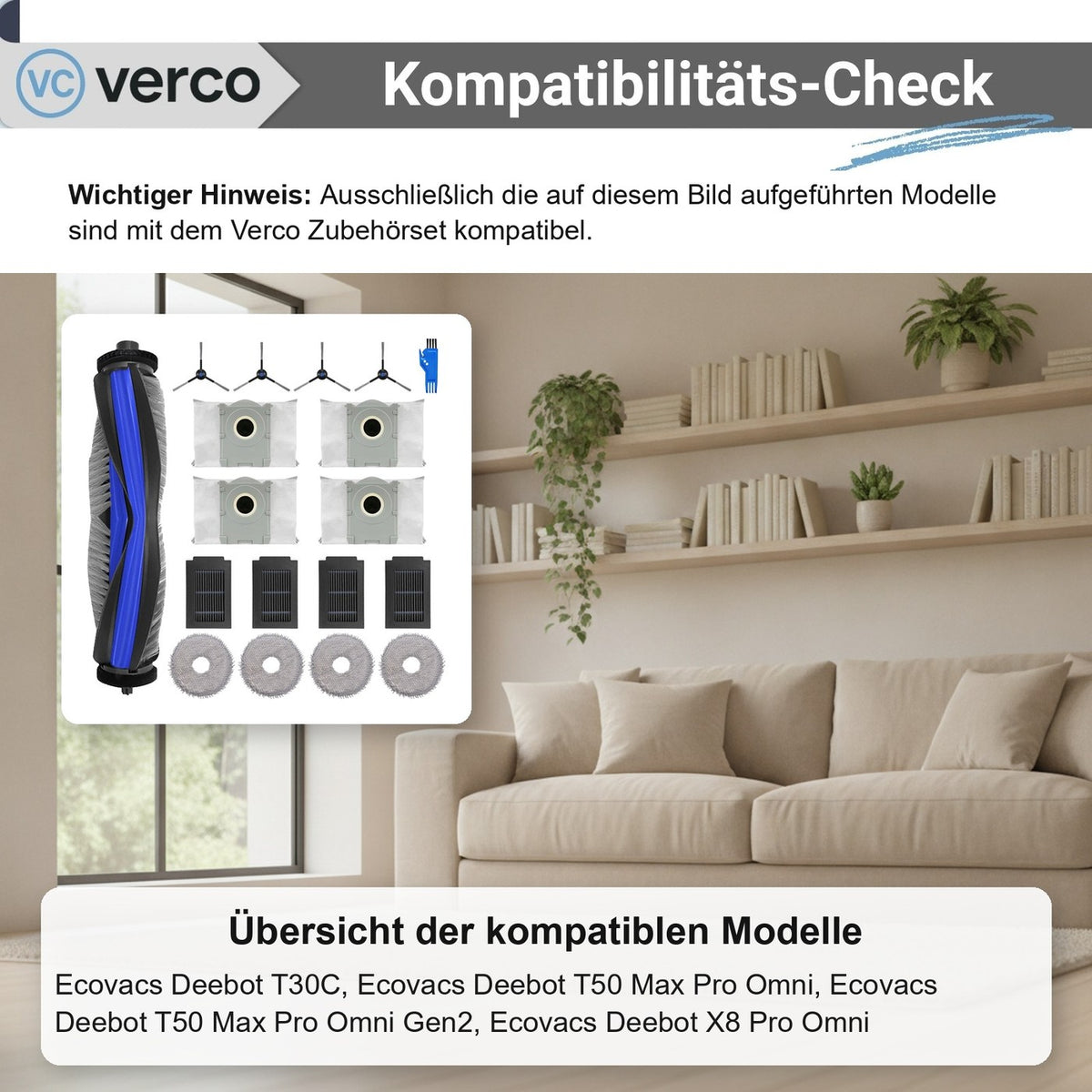 Ecovacs Deebot T50 Max Pro Omni Zubehör-Set 18-teilig Deebot T30C