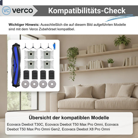 Ecovacs Deebot T50 Max Pro Omni Zubehör-Set 18-teilig Deebot T30C