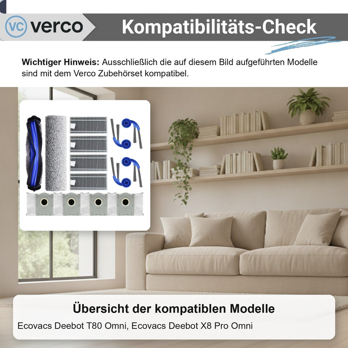 Ecovacs Deebot T80 Omni Zubehör-Set 14-teilig – Bürsten Deebot T80 Omni