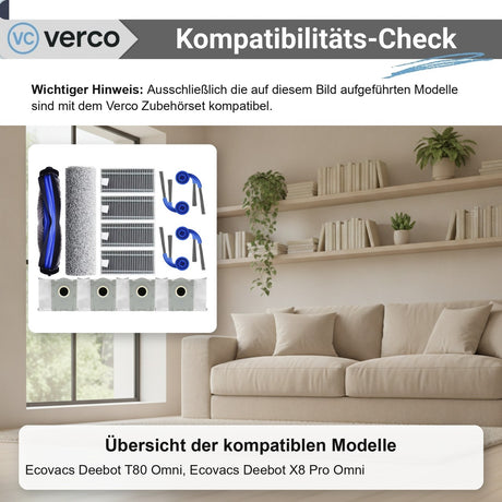 Ecovacs Deebot T80 Omni Zubehör-Set 14-teilig – Bürsten Deebot T80 Omni